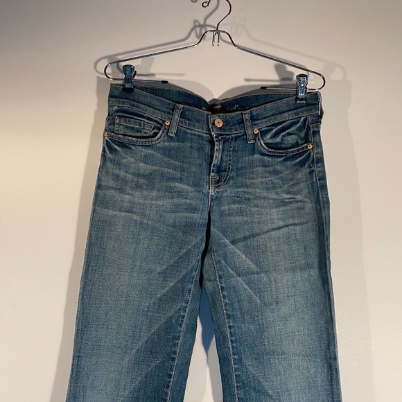 7 Seven for all Mankind Bootcut Denim Blue Jeans Women Size 26 - Picture 3 of 10